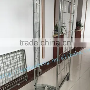 2-sided Folding Storage Roll Container Transport Trolley, Cart thumbnail-3