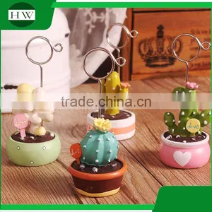 Cheap Mini Resin Cartoon Plant Pot Cactus Photo Name Business Card Holder thumbnail-1