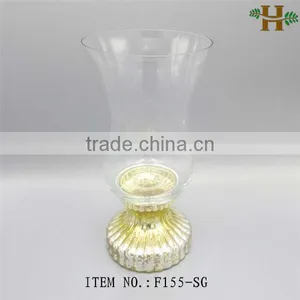 Handblown Fashion Decorative Glass Vase With Metal Color Stand/pedestal thumbnail-1