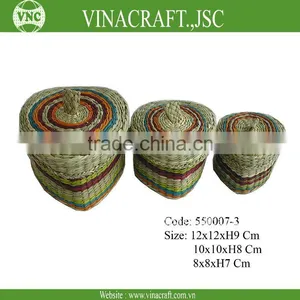 Seagrass Storage Baskets With Lids thumbnail-1
