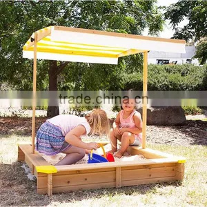Outdoor Sandbox With Canopy, Kids Sandpit With Cover, Wooden Sandpit thumbnail-4