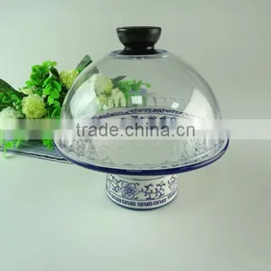 Stocks White Ceramic Cake Plate With Plastic Lid thumbnail-1