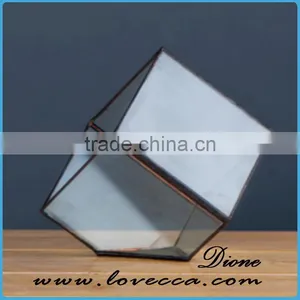 Lovely Various Size Flowers Artificial Wedding Metal Copper Glass Terrarium/Geometric Glass Terrarium Metal thumbnail-4