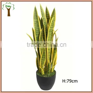 Potted Fake Variegated Sansevieria Plant thumbnail-1