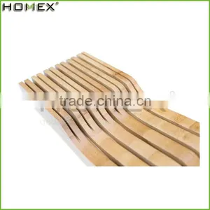 In-drawer Universal Bamboo Wooden Knife Block, Kitchen Wall Mount Bamboo Wood Magnetic Knife Holder/Homex_Factory thumbnail-2