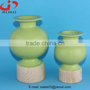 NEW Design Color and Wood Grain Ceramic Flower Vase for Home Decoration thumbnail-3