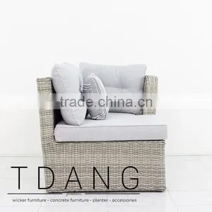 Dreux Left Hand Wicker Bench - Outdoor Patio Furniture - Vietnam Wicker Furniture thumbnail-3