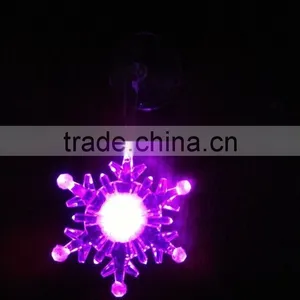 Acrylic LED RBG Flashing Snowflake With Sucker Suction Cup Ornament thumbnail-5