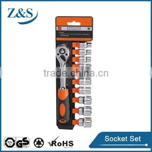 11 Pcs 1/4"dr.Ratchet Handle Socket Set thumbnail-1