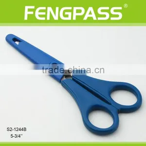 S2-1244B 5-3/4" 2CR13 Stainless Steel ABS Plastic Handle Paper Cutting Stationery Scissors With Plastic Cap thumbnail-2