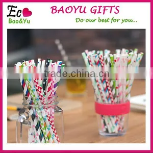 Colorful Long Paper Packing Straws For Birthday Wedding Valentine's Decorative Party Supplies Creative Drinking Straws In Bulk thumbnail-2