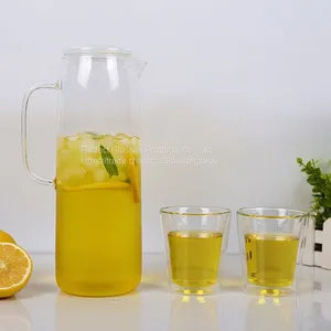 Water Bottle Wholesale Glass Bottle Wholesale Water Jug Glass Decanter Glass Bottle for Kitchen Resturant and Hotel thumbnail-1