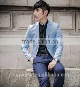 Men's Light Blue Suit, Made to Measure Suit (SHT1405) thumbnail-1
