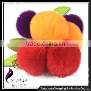 CX-R-56 Promotion Price Genuine Rabbit Fur Custom Keychain Charm Bag thumbnail-6