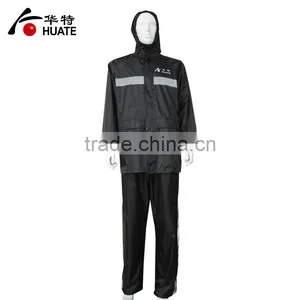 Mens Black Refelective Raincoat,waterproof Polyester Raincoat Manufacturer thumbnail-4