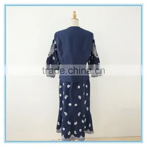 New Design 100% Ramie/linen Embroidery Classic Women Suits With Back Zipper thumbnail-4