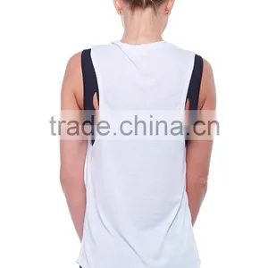 Ladies Wholesale Plain White Gym Racer Back Tank Tops thumbnail-2