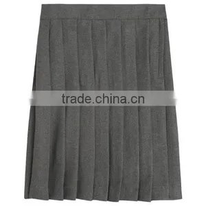 Fantastic Quality Girls Cotton Twill Khaki Bow Pocket Pleated School Uniform Skirt thumbnail-3