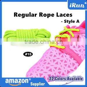 Neon Green/Yellow Yeezy Laces Hiking Boot Laces - Rope Laces Sneaker Shoelaces - Fashion Custom Polyester Round Shoelace thumbnail-1