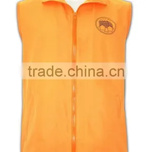 China Manufactory High Quality Plain Orange Multi Pocket Work Vest thumbnail-2
