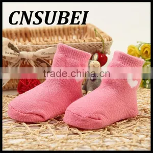 High Quality Custom Cartoom Love Baby Cotton Terry Tube Socks/ Baby Fashion Winter Cute Causal Socks thumbnail-3