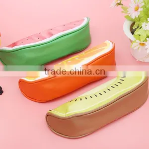 Creative Novel Zipper PU Fruit Melon Shaped Pencil Bag Case thumbnail-2