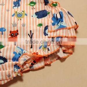 Animal Printed Toddler Ruffle Romper Dress thumbnail-5