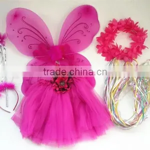 Flower Girls Tutu Dresses With Butterfly Wings Costume Set thumbnail-2