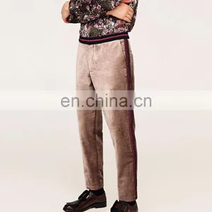 Wholesale Dongguan Custom Man Casual Velvet Trousers With Side Stripes thumbnail-3