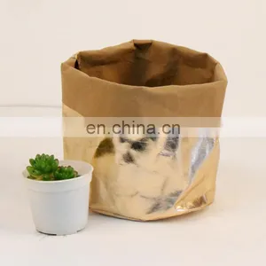 D15*H18cm Unique Washable Paper Bag, Transparent Water Resistant Paper Bag, Waterproof Paper Bag Supplier thumbnail-1