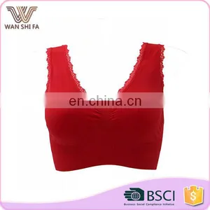 6 Colors Oem Nylon Anti-bacterial Top Quality Comfortable Camisole Bra thumbnail-1