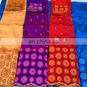African Dubai Nigerian Raw Silk Embroidery George Wrapper With Blouse Manufacturer Supplier thumbnail-2