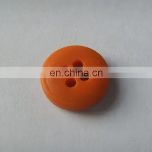 14mm 4 Hole Orange Resin Button thumbnail-1