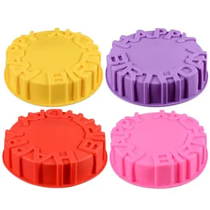 Free Sample Food Grade Heat Resistant Nontoxic Silicone Mousse Cake Friandises Pudding Baking Mold Happy Birthday thumbnail-3