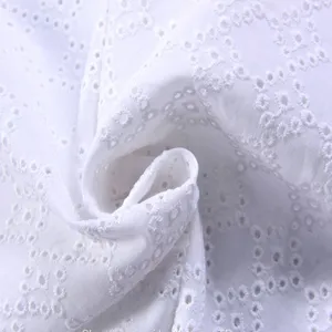 Polish Crepe Embroidered Guipure White 100% Cotton Lace Fabric thumbnail-1