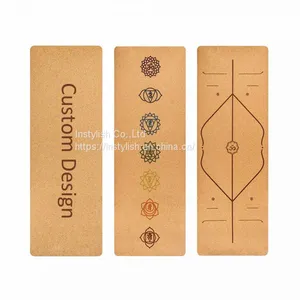 Eco-friendly Non-slip Natural Cork Rubber Yoga Mat thumbnail-1
