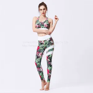3D Print Sports Yoga Bra High Elastic Seamless Fashion Anti Cellulite Leggings Set thumbnail-5