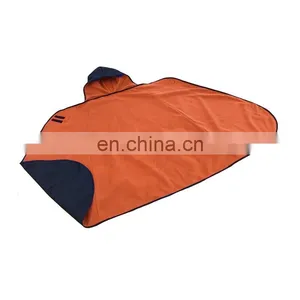 Multi-purpose Adult Waterproof Hooded Blanket Poncho With Polar Fleece Lining thumbnail-3