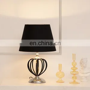 High Quality Korean Modern Style Black Creative Design Metal Table Lamp for Bedroom Decor thumbnail-6