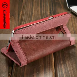 2016 Wholesale Premium Canvas+Jean PU Leather Mobile Phone Flip Cover Case / Card Slots Flip Case for Samsung Galaxy S7 S7 Edge thumbnail-5