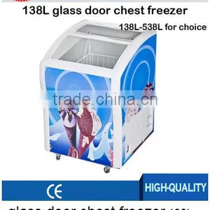Curved Glass Sliding Door Mini Ice Cream Display Freezer thumbnail-1