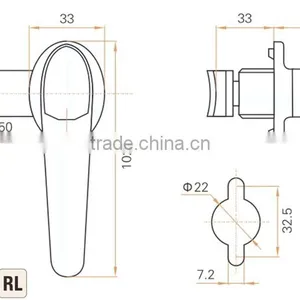 CE RoHS 2015 FEILEI MS308-3 CHINA OEM Metal Waterproof/ Dustproof Cabinet/gate/door L Handle Swing Lock With Cover thumbnail-5