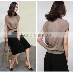 Summer Popular Lady Short-sleeved Shirt Loose Knit Wool Vest Sweater thumbnail-1