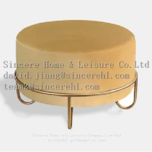 Velvet Round Stool thumbnail-1