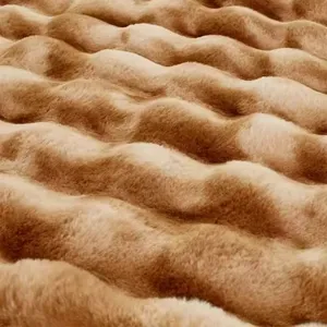 Faux Rabbit Fur Mink Various Good Quality Double Weighted Safety and Environmental Protection Skin-Friendly Softness Blanket thumbnail-2
