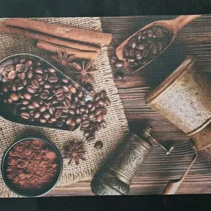 Coffee Printed Placemats Set of 6 Pvc Print Coffee Placemats Non-Slip Wipeable Table Mats for Coffee House thumbnail-2