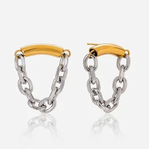 Tarnish Free Gold Plated Stainless Steel Earrings Waterproof Jewelry thumbnail-1