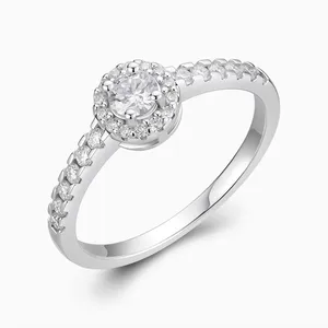 Shining Star Jewelry Women's Luxury Cubic Zirconia Halo Round Bridal Jewelry Set thumbnail-5
