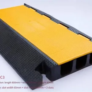 Jiulei Brand Jl-xc-3c3 Road Surface Cable Cover Plate_appearance: Length 800mm × Width 530mm × Height 80mm_inside the Groove: Groove Width 65mm × Groove Height 65mm × 3 Holes thumbnail-2