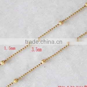 18k Gold Plated Ball Chain, Stainless Steel Brass Iron Gold Plastic Ball Chain thumbnail-1